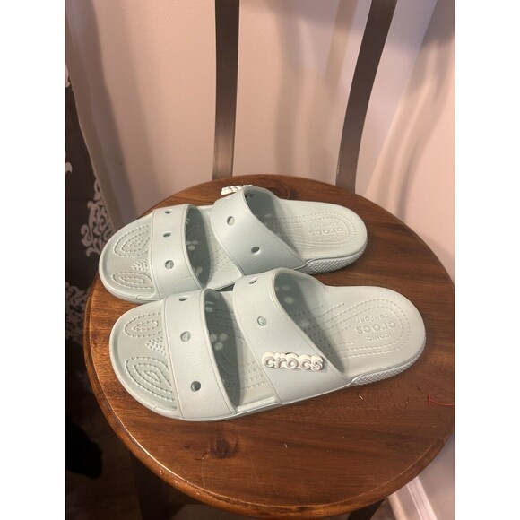 Crocs Slide Sandals Women’s size 7 Mint Rubber Classic Flip Flop Slip On Shoe - Picture 5 of 5